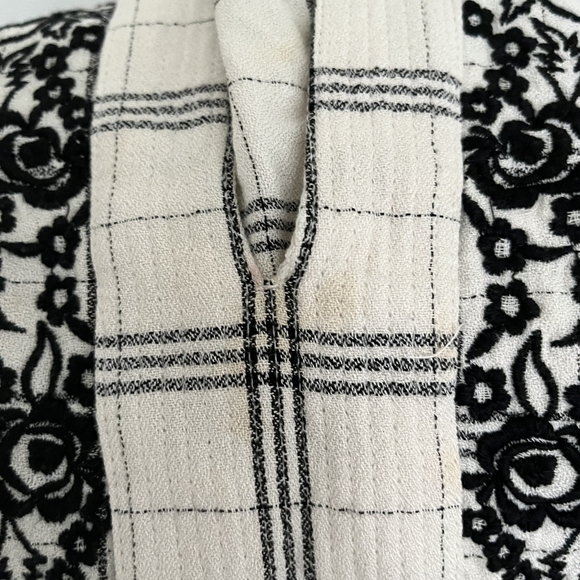 Zara Mini Long Sleeve Flowy Tunic Dress Embroidered Collar - Picture 4 of 4